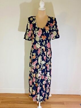 Vintage S.L. Fashions Floral Maxi Dress